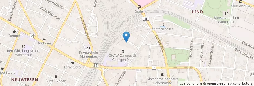 Mapa de ubicacion de Plug'n Roll en Schweiz/Suisse/Svizzera/Svizra, Zürich, Bezirk Winterthur, Winterthur.