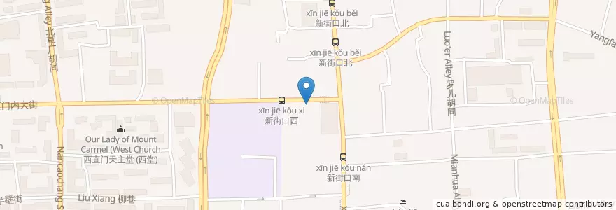 Mapa de ubicacion de 管式翅吧 en China, Pequim, Hebei, 西城区.