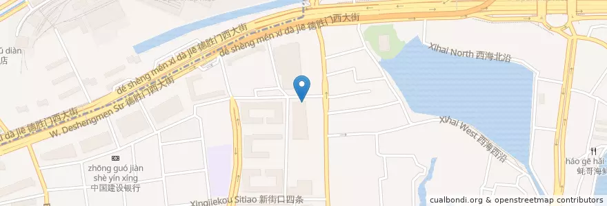 Mapa de ubicacion de 瑞幸咖啡 en 중국, 베이징시, 허베이성, 西城区.