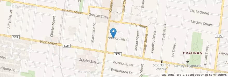 Mapa de ubicacion de Yoku Ono en 澳大利亚, 维多利亚州, City Of Stonnington.