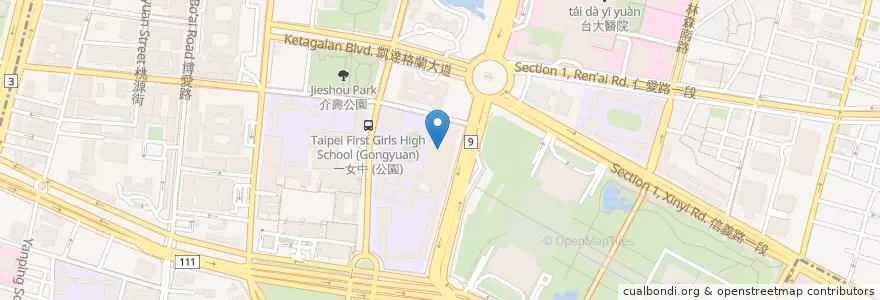 Mapa de ubicacion de 詩篇咖啡餐廳 en تايوان, تايبيه الجديدة, تايبيه, 中正區.