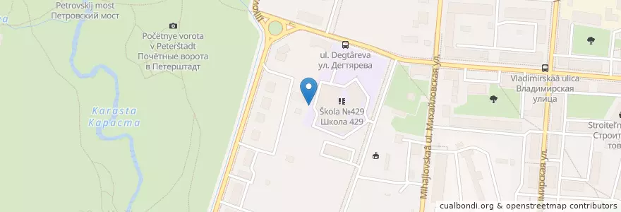 Mapa de ubicacion de Экобокс en Russland, Föderationskreis Nordwest, Oblast Leningrad, Sankt Petersburg, Rajon Petrodworez, Lomonossow.