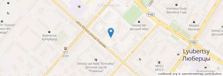 Mapa de ubicacion de Федеральная служба судебных приставов en Rusland, Centraal Federaal District, Oblast Moskou, Городской Округ Люберцы.