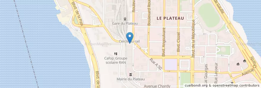 Mapa de ubicacion de Pharmacie et laboratoire Boulevard Cadre en 科特迪瓦, 阿比让, Le Plateau.