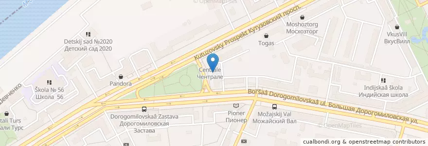 Mapa de ubicacion de Pasticceria Bruno Marino en Russland, Föderationskreis Zentralrussland, Moskau, Westlicher Verwaltungsbezirk, Район Дорогомилово.