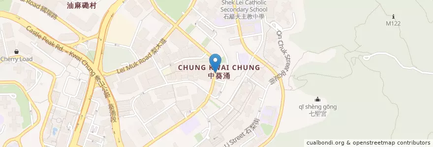 Mapa de ubicacion de 中國銀行 BOC en Çin, Guangdong, Hong Kong, Yeni Bölgeler, 葵青區 Kwai Tsing District.