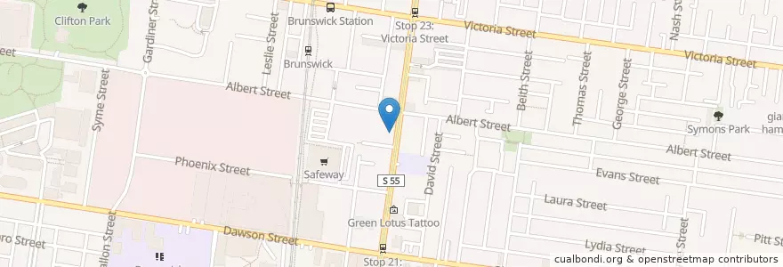 Mapa de ubicacion de Brunswick Medical Centre en 오스트레일리아, Victoria, City Of Moreland.