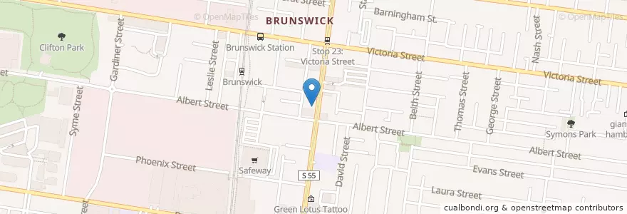 Mapa de ubicacion de Njoy en Australie, Victoria, City Of Moreland.