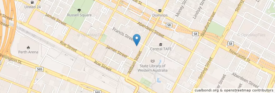 Mapa de ubicacion de U&I en Avustralya, Western Australia, City Of Perth.