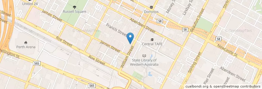 Mapa de ubicacion de Lao de Shuang en Australia, Western Australia, City Of Perth.