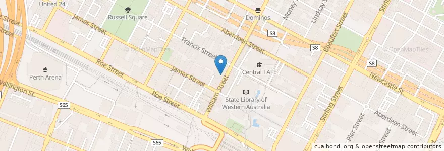 Mapa de ubicacion de Wonderbowl en Australië, West-Australië, City Of Perth.