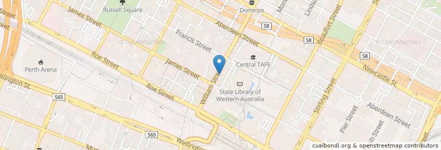 Mapa de ubicacion de Flipside. en Australia, Western Australia, City Of Perth.