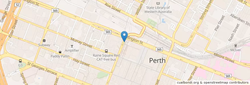 Mapa de ubicacion de Nando's en Australia, Western Australia, City Of Perth.