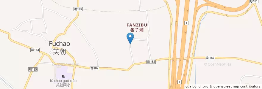 Mapa de ubicacion de 三元宮 en تایوان, 臺灣省, شهرستان جانگوآ, 埤頭鄉.