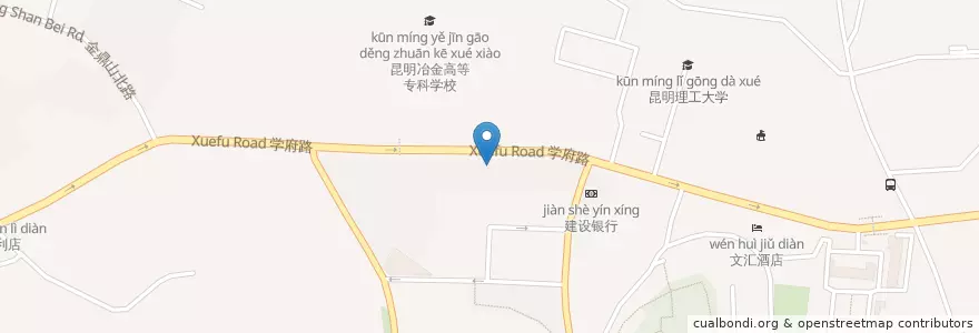 Mapa de ubicacion de 希希小吃店 en Çin, Yünnan, 昆明市, 五华区, 莲华街道.
