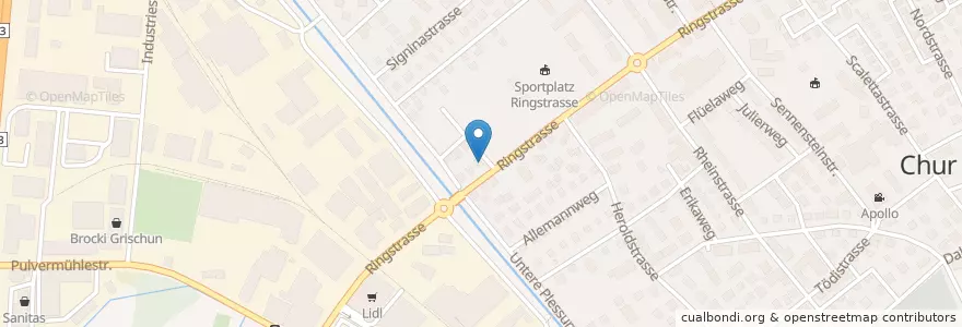 Mapa de ubicacion de Spielgruppe Trataruga en Schweiz/Suisse/Svizzera/Svizra, Graubünden/Grigioni/Grischun, Plessur, Chur.