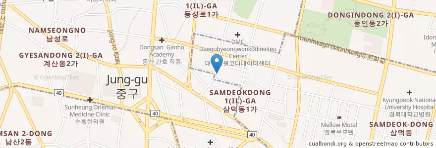 Mapa de ubicacion de Tacoholic en Республика Корея, Тэгу, 중구, 성내동.