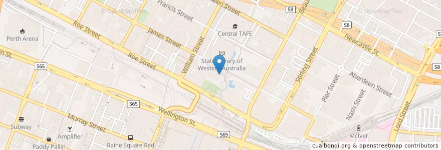Mapa de ubicacion de Picabar en Australia, Western Australia, City Of Perth.