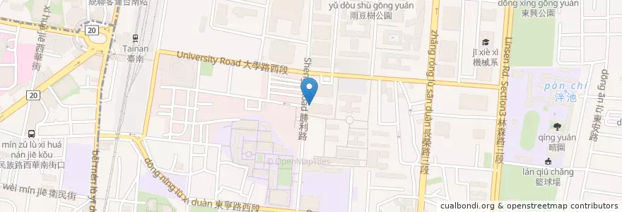 Mapa de ubicacion de Starbucks en Taiwan, 臺南市, 東區.