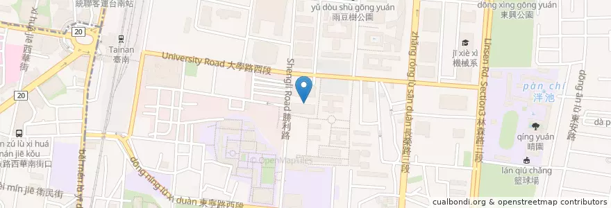 Mapa de ubicacion de 築間幸福鍋物 en 台湾, 台南市, 東区.