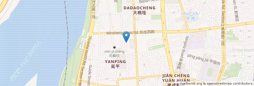Mapa de ubicacion de 迪化街32巷口米粉湯 en 台湾, 新北市, 台北市.