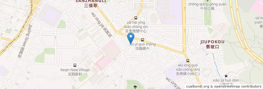Mapa de ubicacion de 圓環頂蚵仔煎 en 臺灣, 新北市, 臺北市, 信義區.