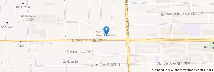 Mapa de ubicacion de 鼓楼吃面 en China, Peking, Hebei, 东城区.