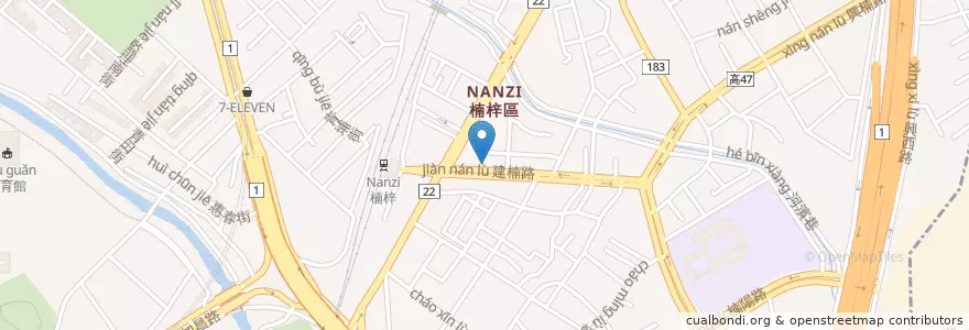 Mapa de ubicacion de Pizza Hut en Taiwan, Kaohsiung, 楠梓區.