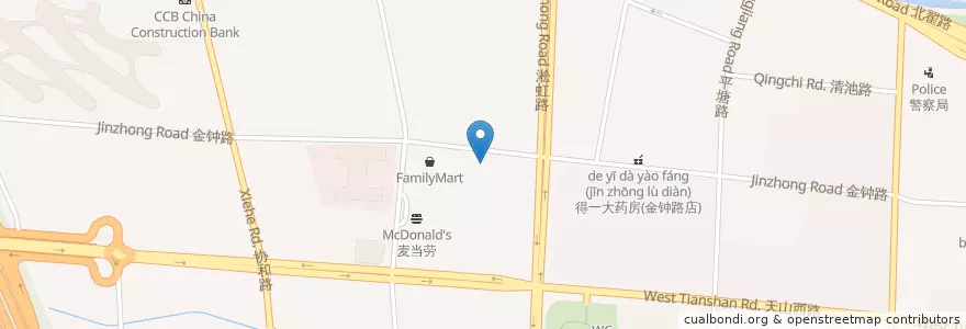Mapa de ubicacion de 潮港映巷 en Çin, Şanghay, Changning.