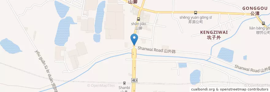 Mapa de ubicacion de 橋頭小吃店 en 타이완, 타오위안 시, 루주 구.