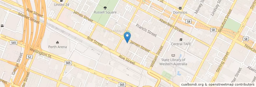 Mapa de ubicacion de NAB en Australië, West-Australië, City Of Perth.