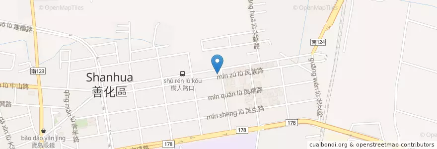 Mapa de ubicacion de 真好味美食坊 en تايوان, تاينان, 善化區.