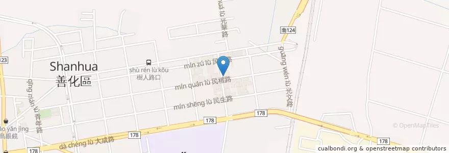 Mapa de ubicacion de 大樹藥局 en Taiwan, Tainan, Shanhua.
