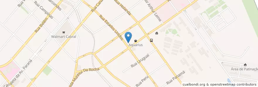 Mapa de ubicacion de Habib's en ブラジル, 南部地域, パラナ, Região Geográfica Intermediária De Curitiba, Região Metropolitana De Curitiba, Microrregião De Curitiba, クリチバ.