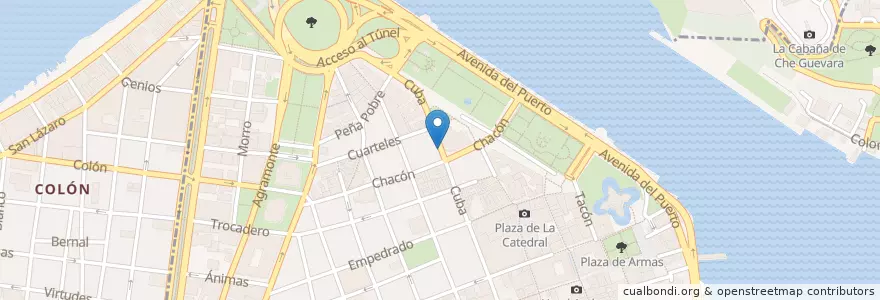 Mapa de ubicacion de Cheverongo en Cuba, La Habana, La Habana Vieja.