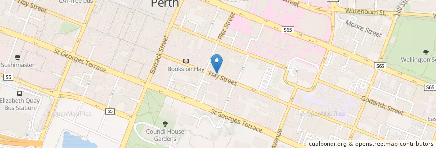Mapa de ubicacion de Shots en 澳大利亚, 西澳大利亚州, City Of Perth.