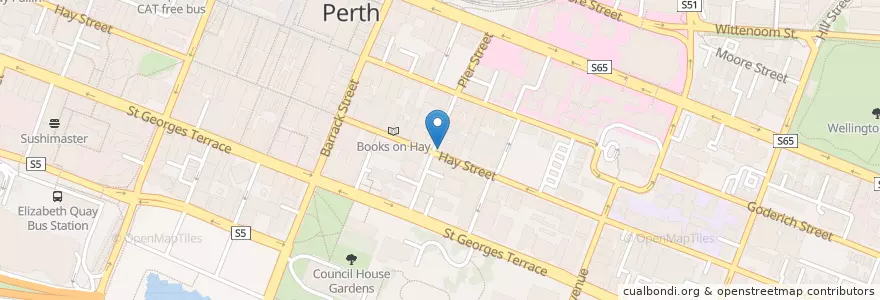 Mapa de ubicacion de Croissant Express en Australien, Westaustralien, City Of Perth.