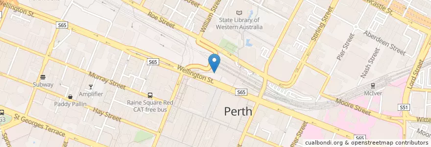 Mapa de ubicacion de Australia Post en 澳大利亚, 西澳大利亚州, City Of Perth.