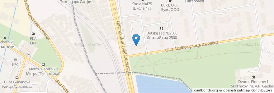 Mapa de ubicacion de Зубастик en Russia, Distretto Federale Centrale, Москва, Юго-Восточный Административный Округ, Район Текстильщики.