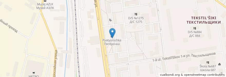 Mapa de ubicacion de Англикон en Rusia, Distrito Federal Central, Москва, Юго-Восточный Административный Округ, Район Текстильщики.
