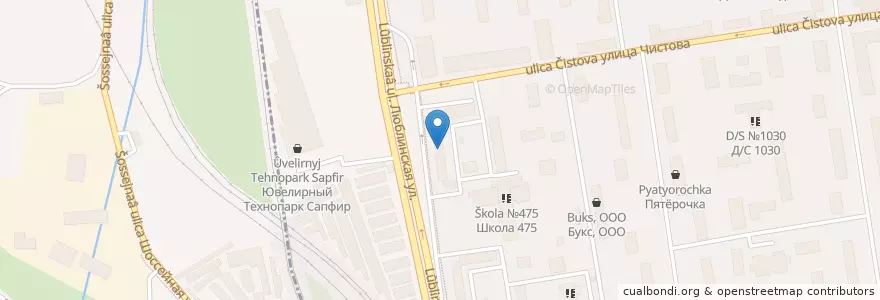 Mapa de ubicacion de Гемотест en روسيا, Центральный Федеральный Округ, Москва, Юго-Восточный Административный Округ, Район Текстильщики.