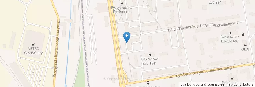 Mapa de ubicacion de Инвитро en Russia, Distretto Federale Centrale, Москва, Юго-Восточный Административный Округ, Район Текстильщики.