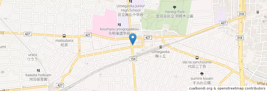 Mapa de ubicacion de 泰平薬局 北口店 en 日本, 東京都, 世田谷区.