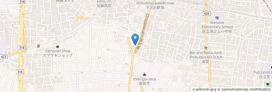 Mapa de ubicacion de 代沢診療所 en Jepun, 東京都, 世田谷区.