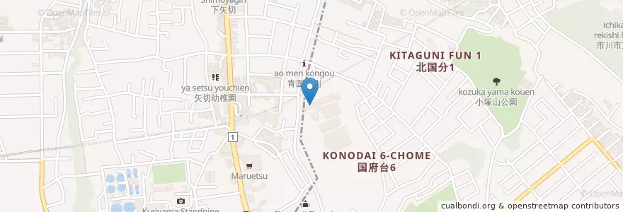 Mapa de ubicacion de 化学療法研究所附属病院 en 日本, 千葉県, 市川市.