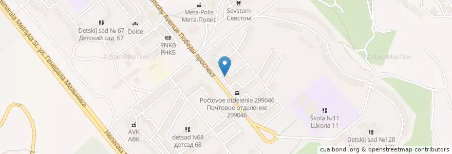 Mapa de ubicacion de Детская Поликлиника #3 en Russia, Distretto Federale Meridionale, Sebastopoli, Севастополь, Нахимовский Район, Нахимовский Округ.