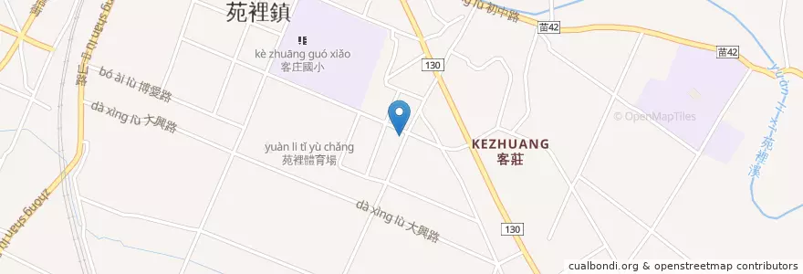 Mapa de ubicacion de 客庄社區活動中心 en Tayvan, 臺灣省, 苗栗縣, 苑裡鎮.
