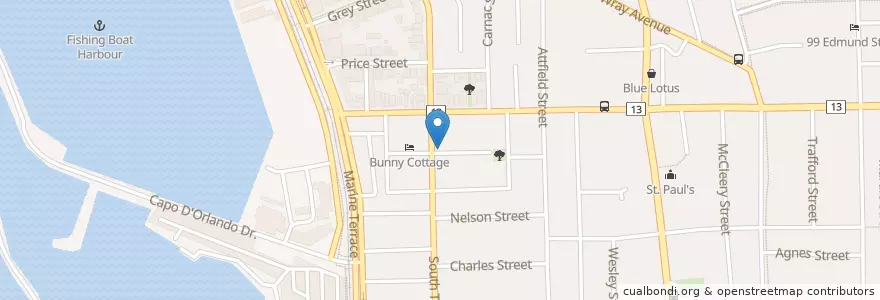 Mapa de ubicacion de Threeo Coffee & Eats en Australia, Western Australia, City Of Fremantle.