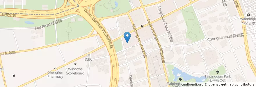 Mapa de ubicacion de 中环广场 en چین, شانگهای, منطقه هوانگ‌پو، شانگهای.
