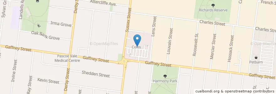 Mapa de ubicacion de Redibank en Australie, Victoria, City Of Moreland.